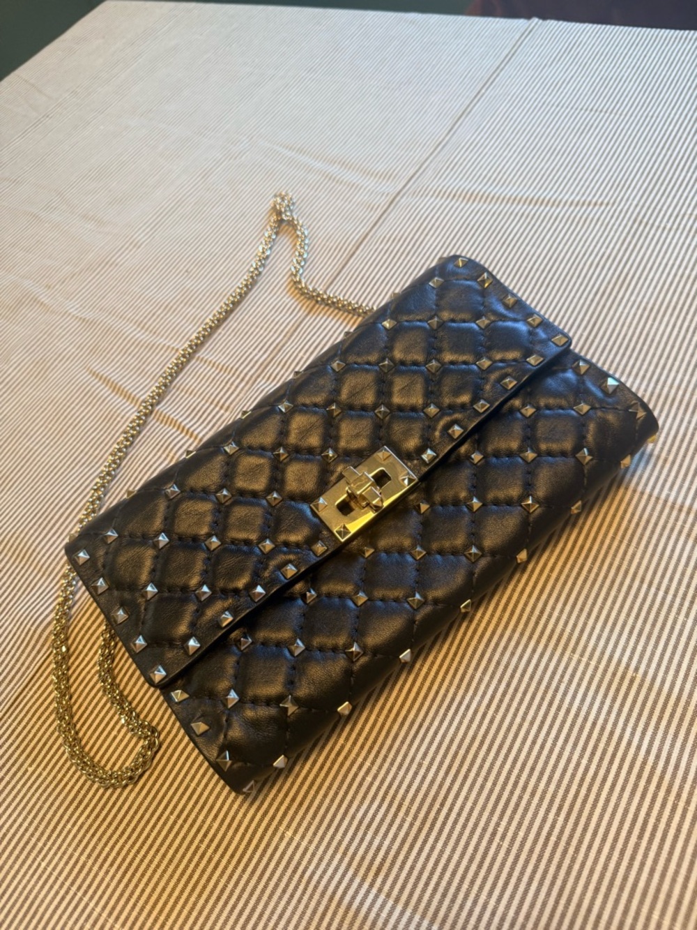 Valentino Garavani Rockstud Spike Nappa Leather Crossbody Chain Shoulder Bag